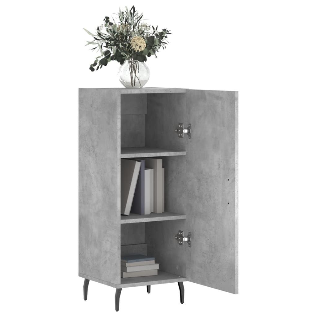 Buffet Gris béton 34,5x34x90 cm Bois d'ingénierie