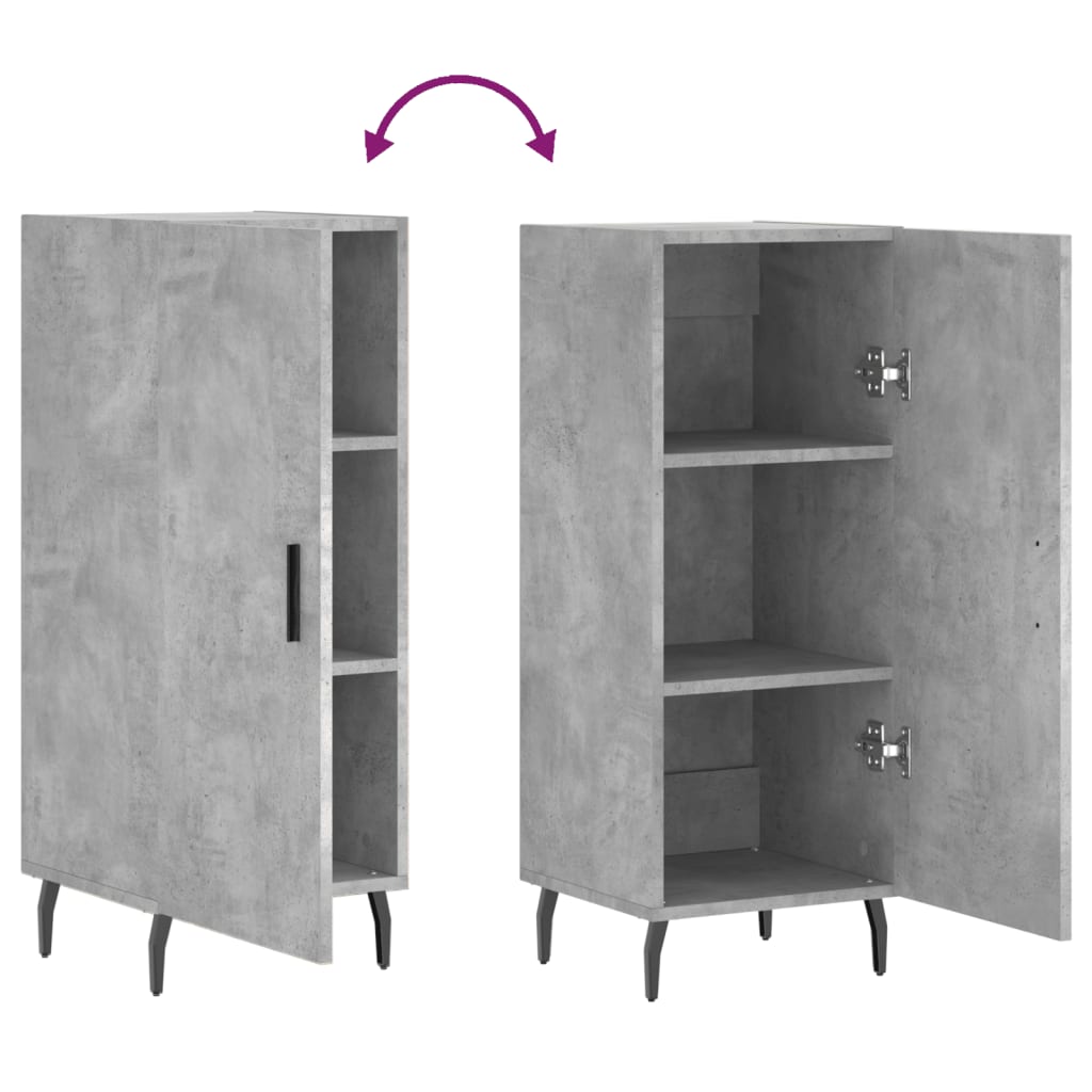 Credenza Grigio cemento 34,5x34x90 cm MDF