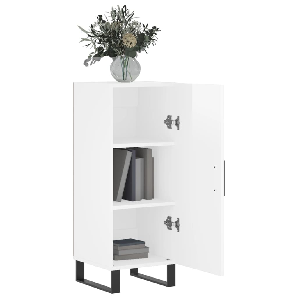 Brilliant white buffet 34.5x34x90 cm Engineering wood