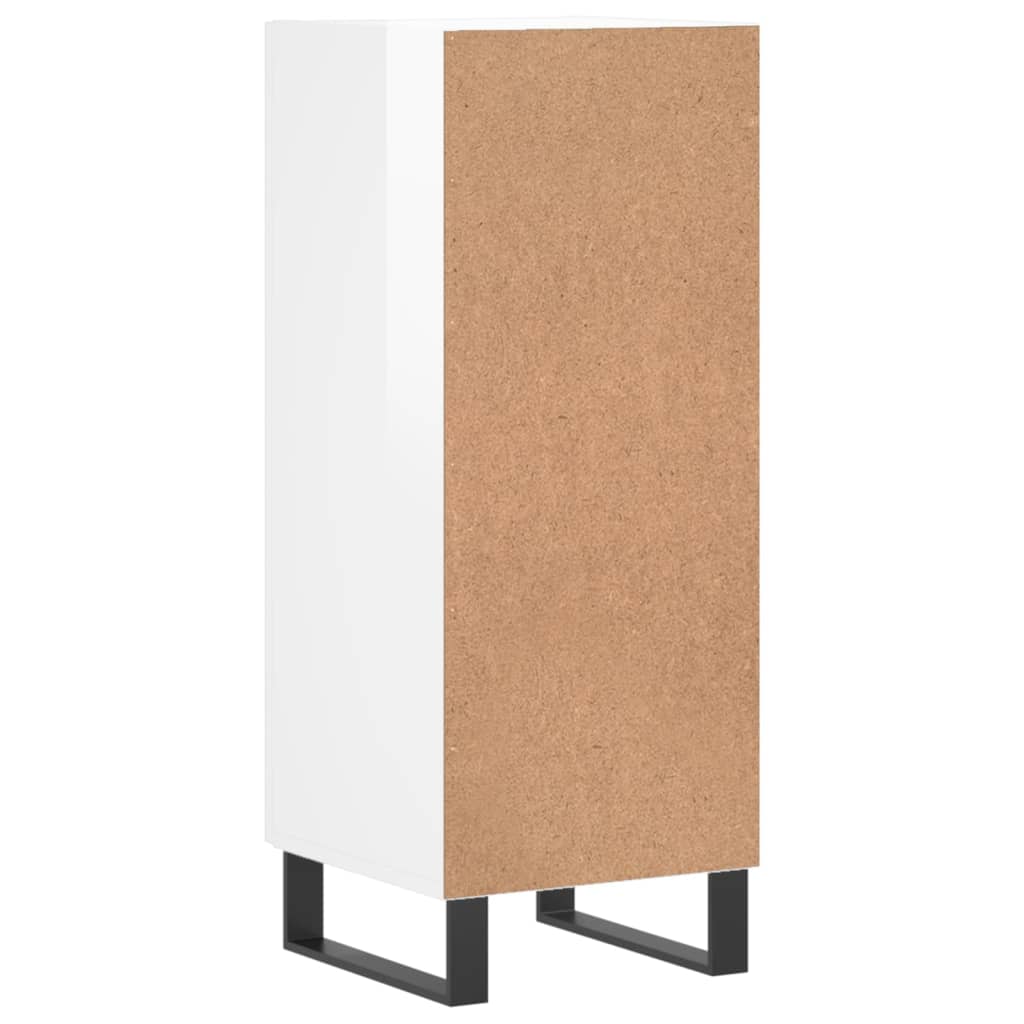 Credenza Bianco lucido 34,5x34x90 cm MDF