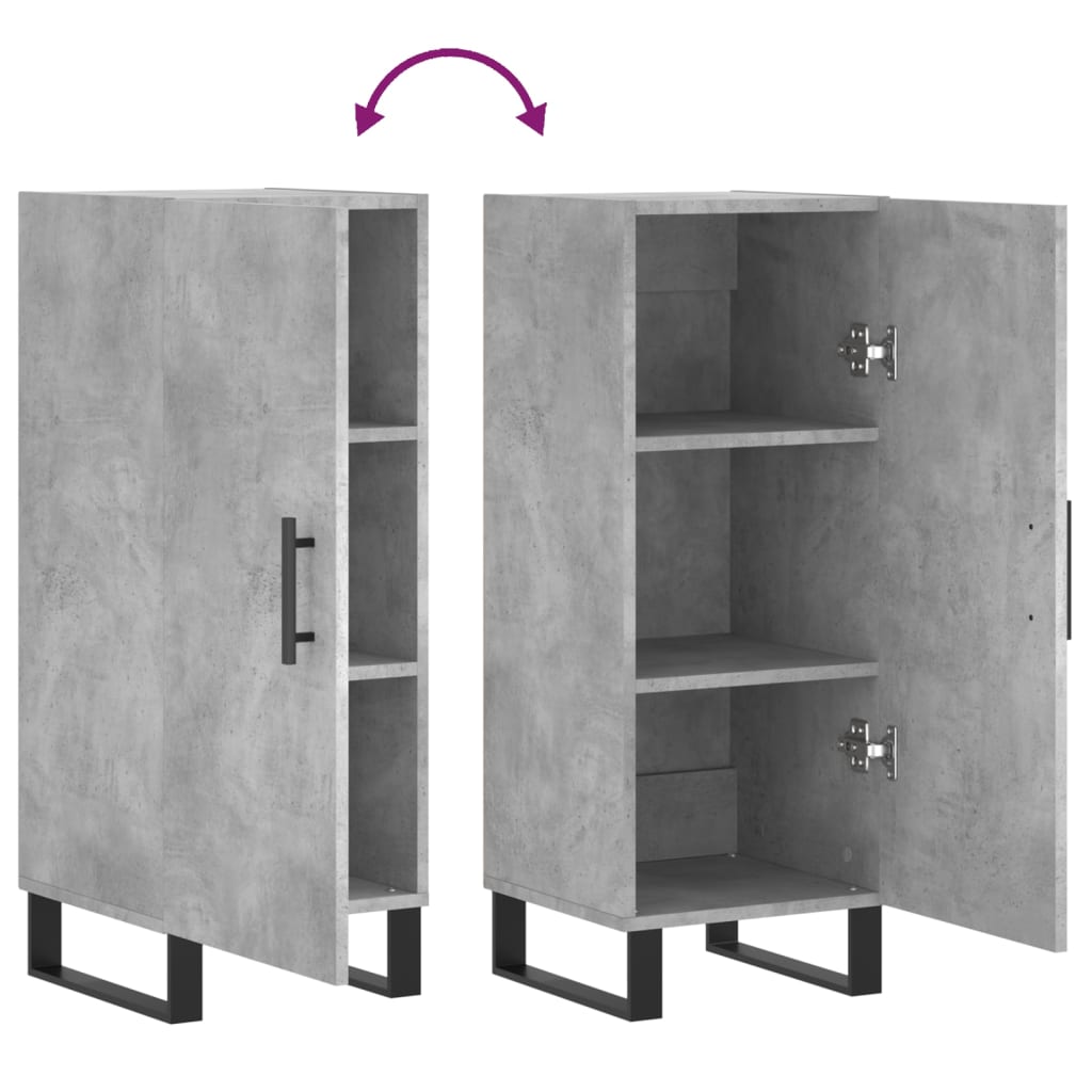 Concrete gray buffet 34.5x34x90 cm Engineering wood