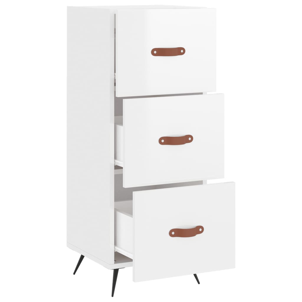 Brilliant white buffet 34.5x34x90 cm Engineering wood