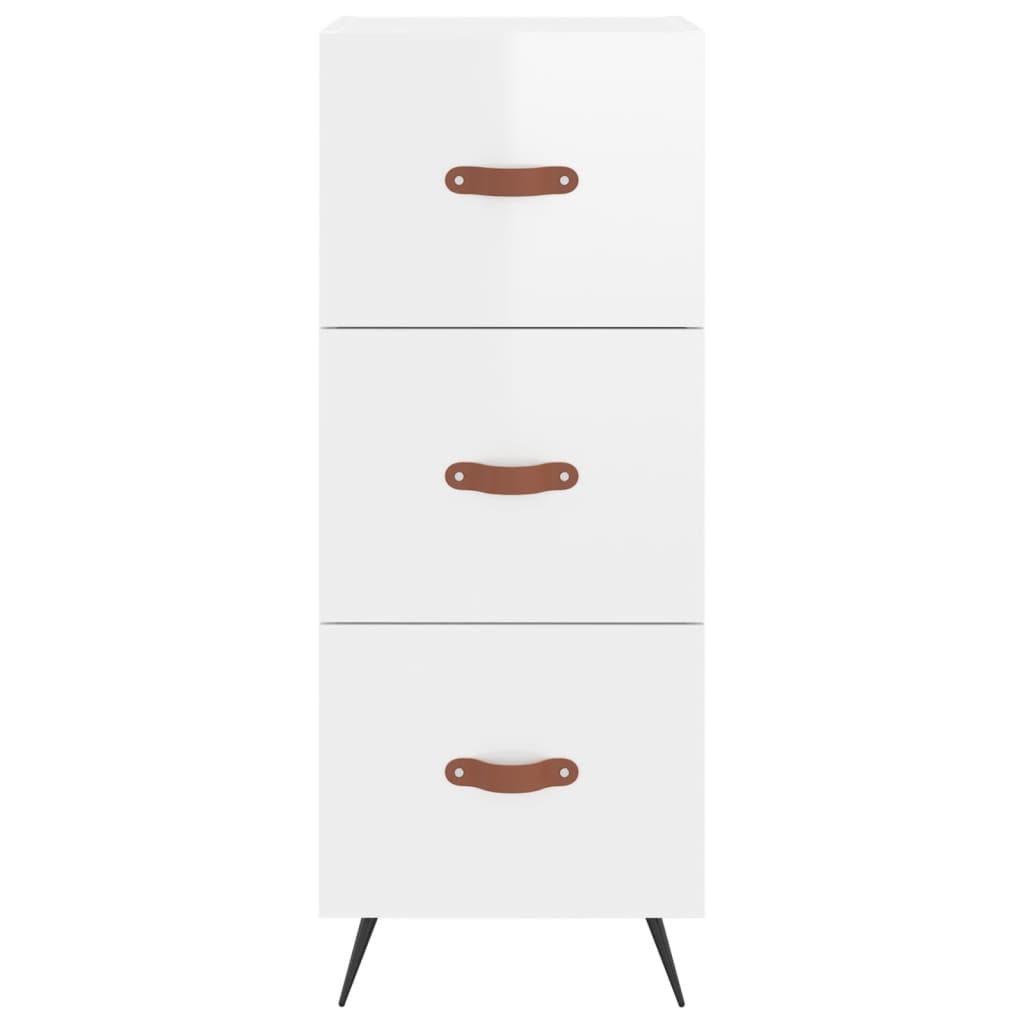 Credenza Bianco lucido 34,5x34x90 cm MDF