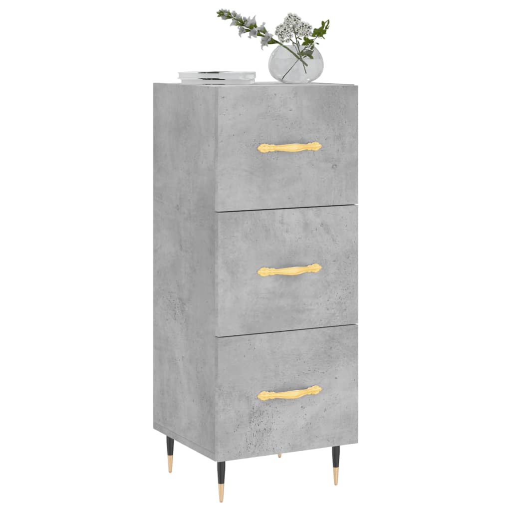 Buffet Gris béton 34,5x34x90 cm Bois d'ingénierie