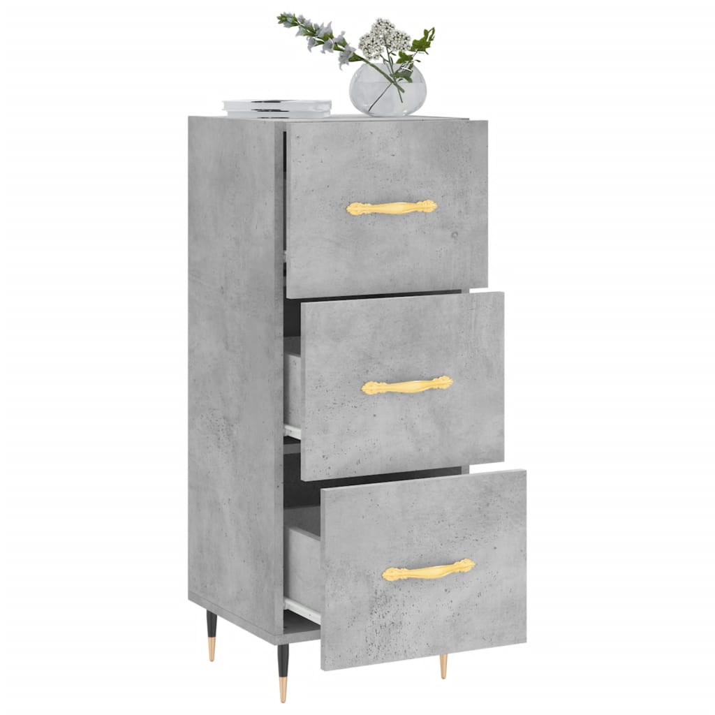 Buffet Gris béton 34,5x34x90 cm Bois d'ingénierie