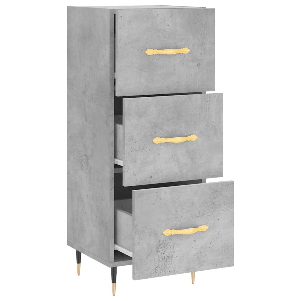 Buffet Gris béton 34,5x34x90 cm Bois d'ingénierie