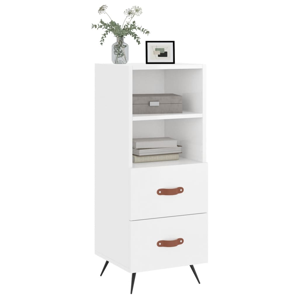 Brilliant white buffet 34.5x34x90 cm Engineering wood