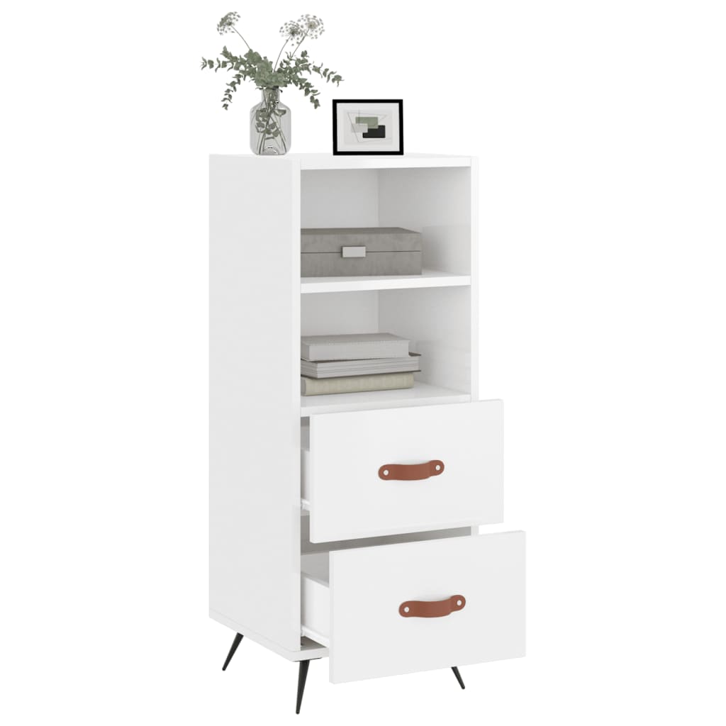 Brilliant white buffet 34.5x34x90 cm Engineering wood