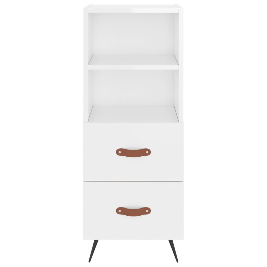 Buffet bianco brillante 34.5x34x90 cm legno di ingegneria