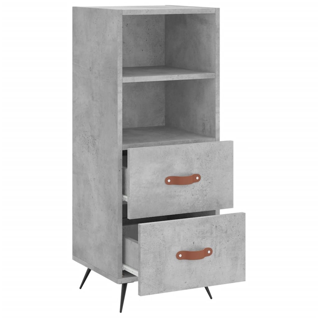 Buffet Gris béton 34,5x34x90 cm Bois d'ingénierie