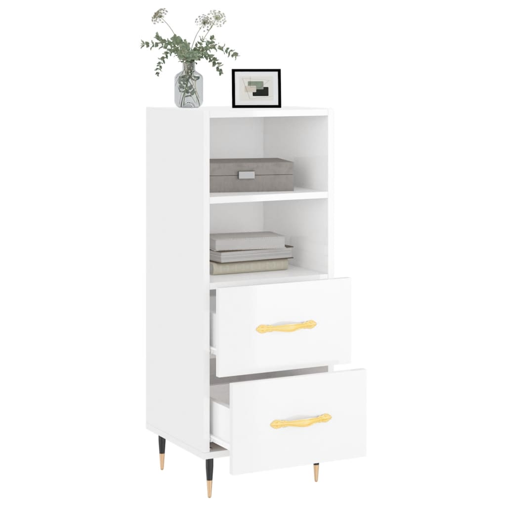 Credenza Bianco lucido 34,5x34x90 cm MDF