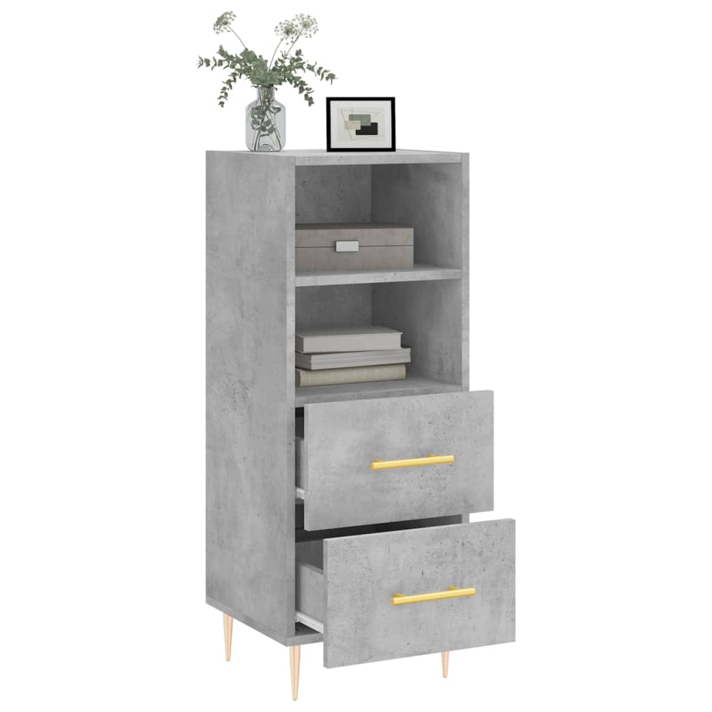 Buffet Gris béton 34,5x34x90 cm Bois d'ingénierie