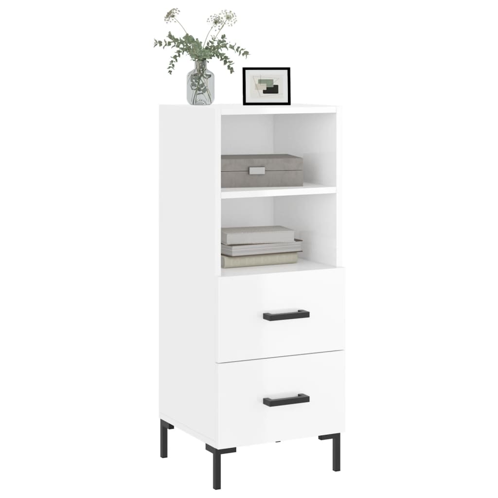 Credenza Bianco lucido 34,5x34x90 cm MDF