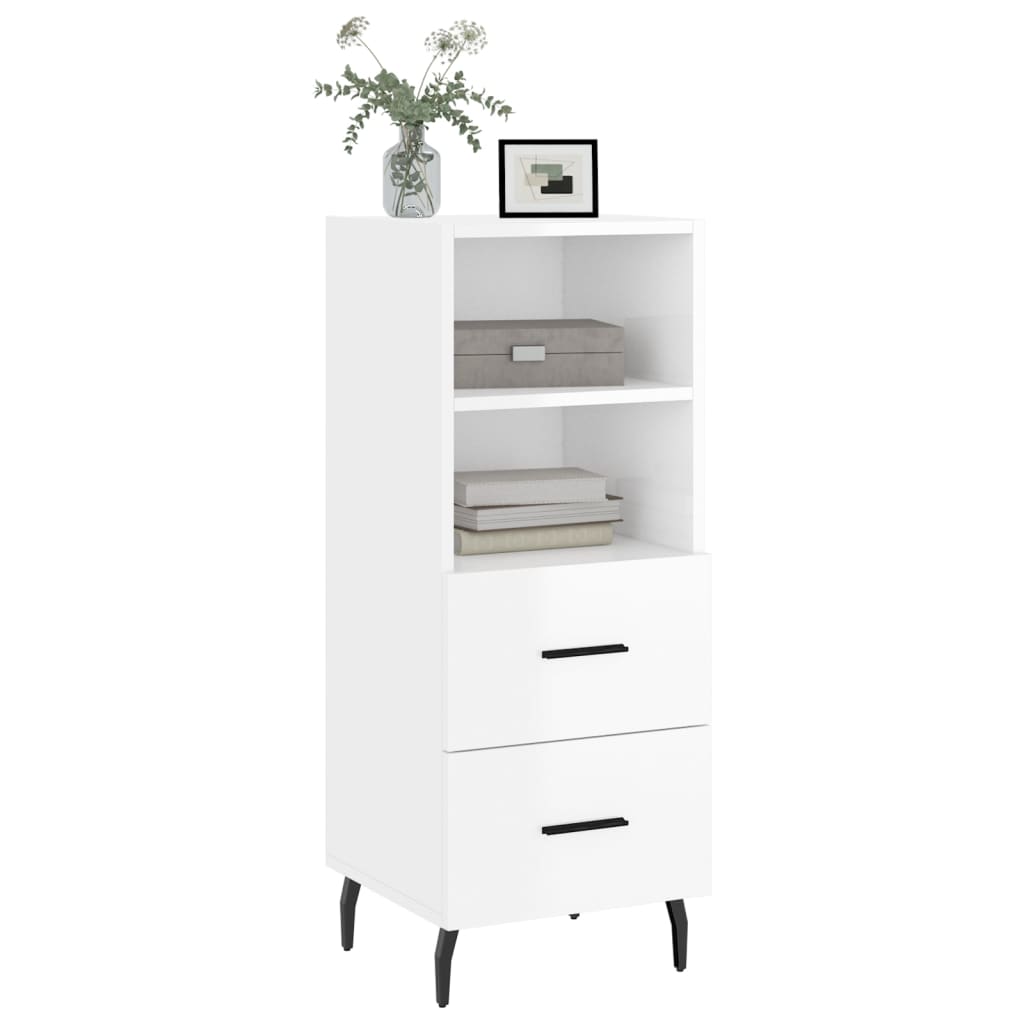 Credenza Bianco lucido 34,5x34x90 cm MDF