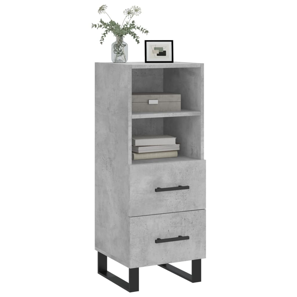 Buffet Gris béton 34,5x34x90 cm Bois d'ingénierie