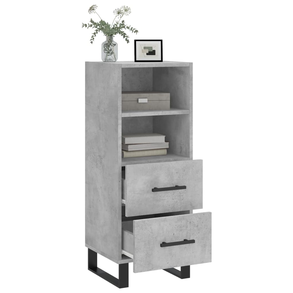 Credenza Grigio cemento 34,5x34x90 cm MDF