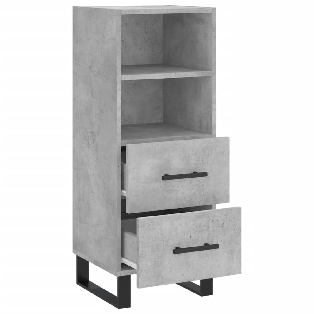 Buffet Gris béton 34,5x34x90 cm Bois d'ingénierie