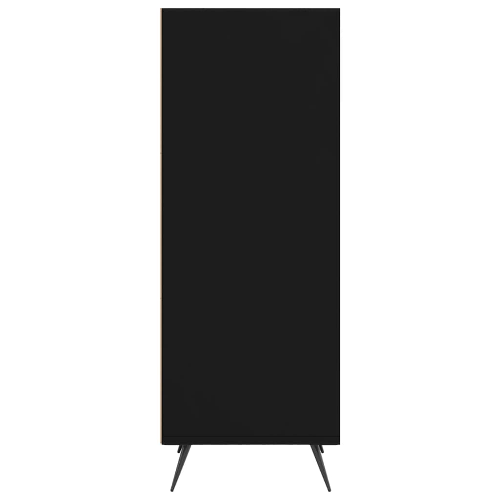 Black shelving cabinet 34.5x32.5x90 cm Engineering wood