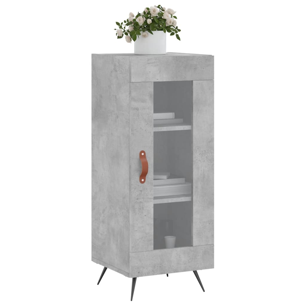 Buffet Gris béton 34,5x34x90 cm Bois d'ingénierie