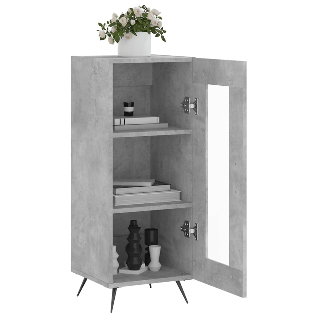 Credenza Grigio cemento 34,5x34x90 cm MDF