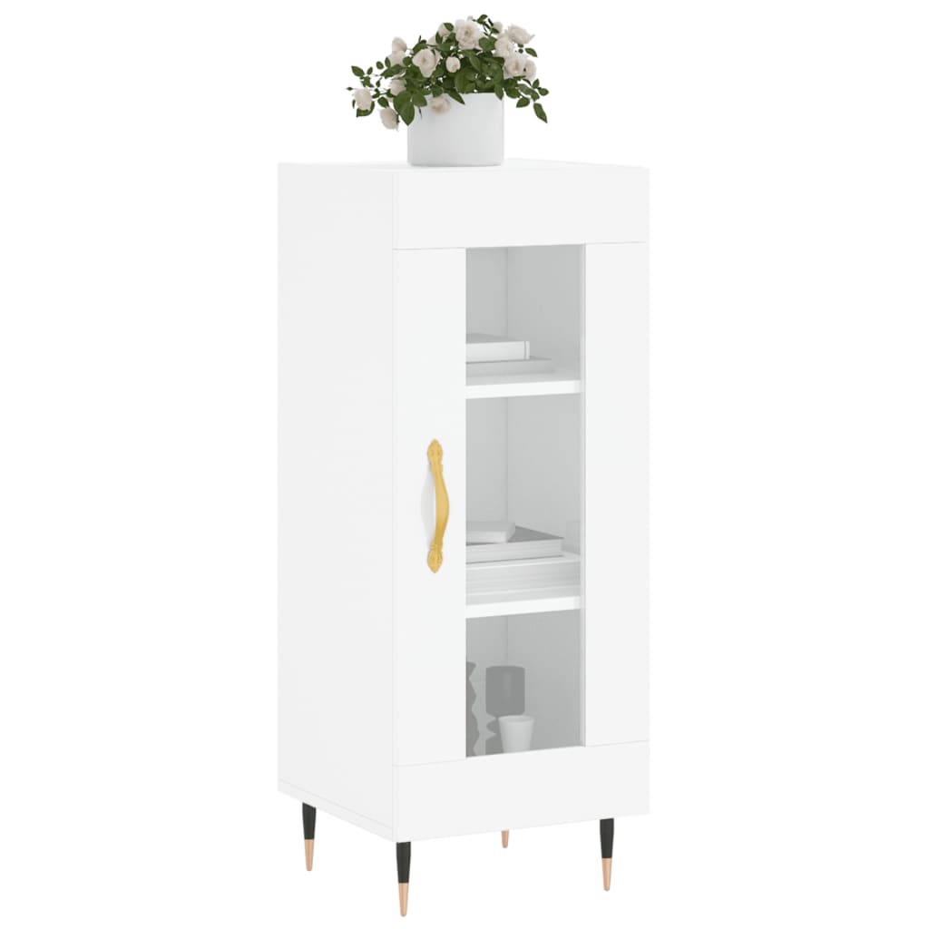 Buffet Blanc brillant 34,5x34x90 cm Bois d'ingénierie