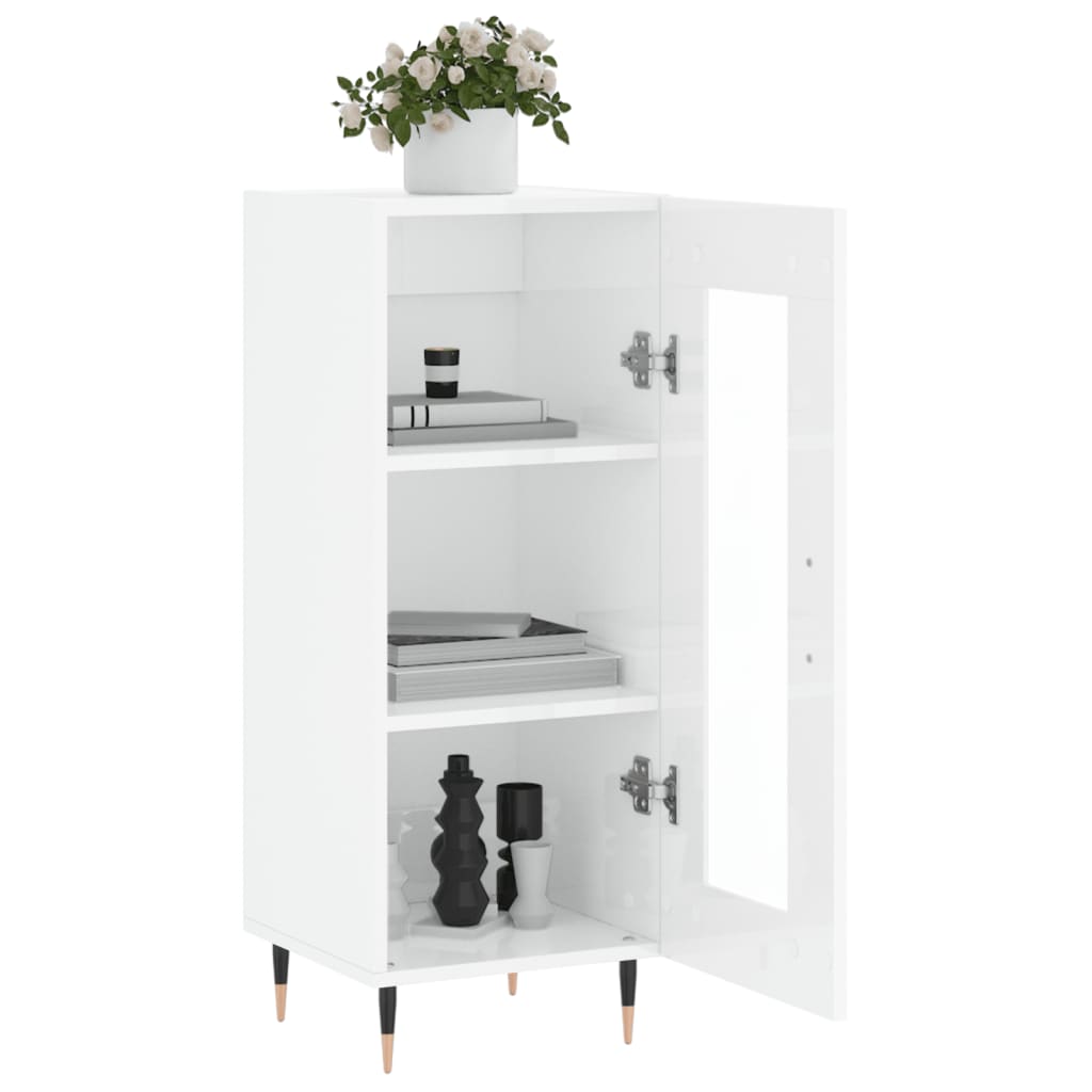 Credenza Bianco lucido 34,5x34x90 cm MDF