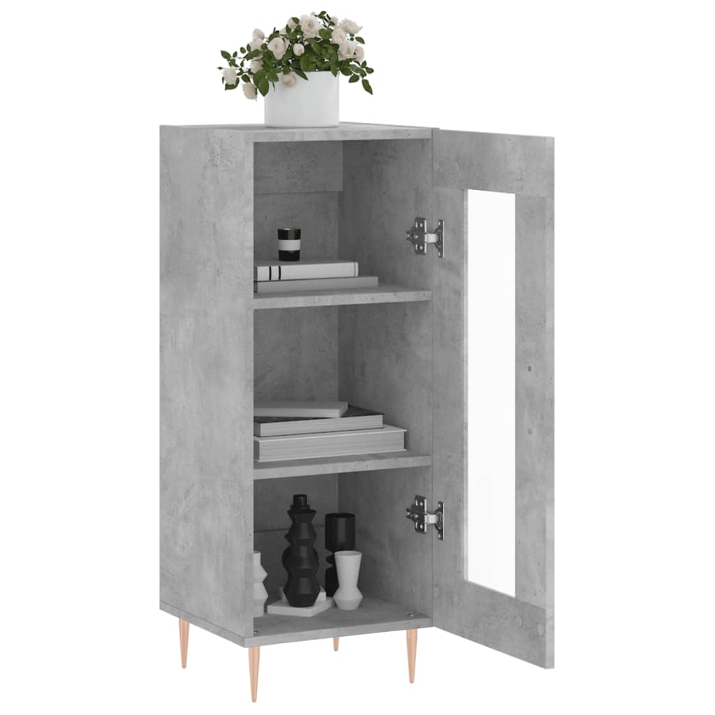 Credenza Grigio cemento 34,5x34x90 cm MDF