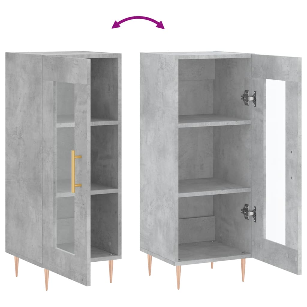 Concrete gray buffet 34.5x34x90 cm Engineering wood