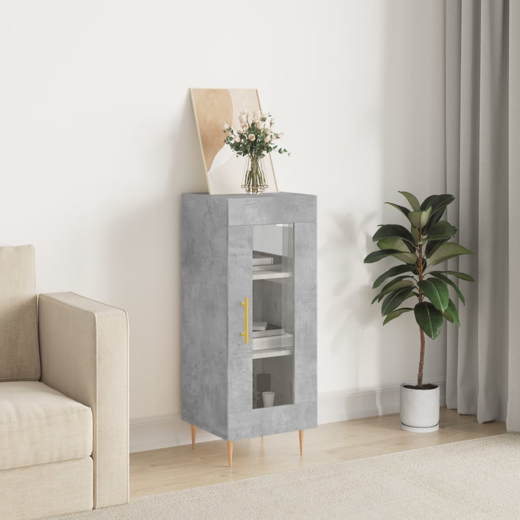 Credenza Grigio cemento 34,5x34x90 cm MDF