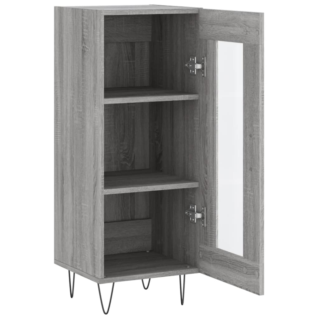 Credenza Sonoma grigia 34,5x34x90 cm MDF