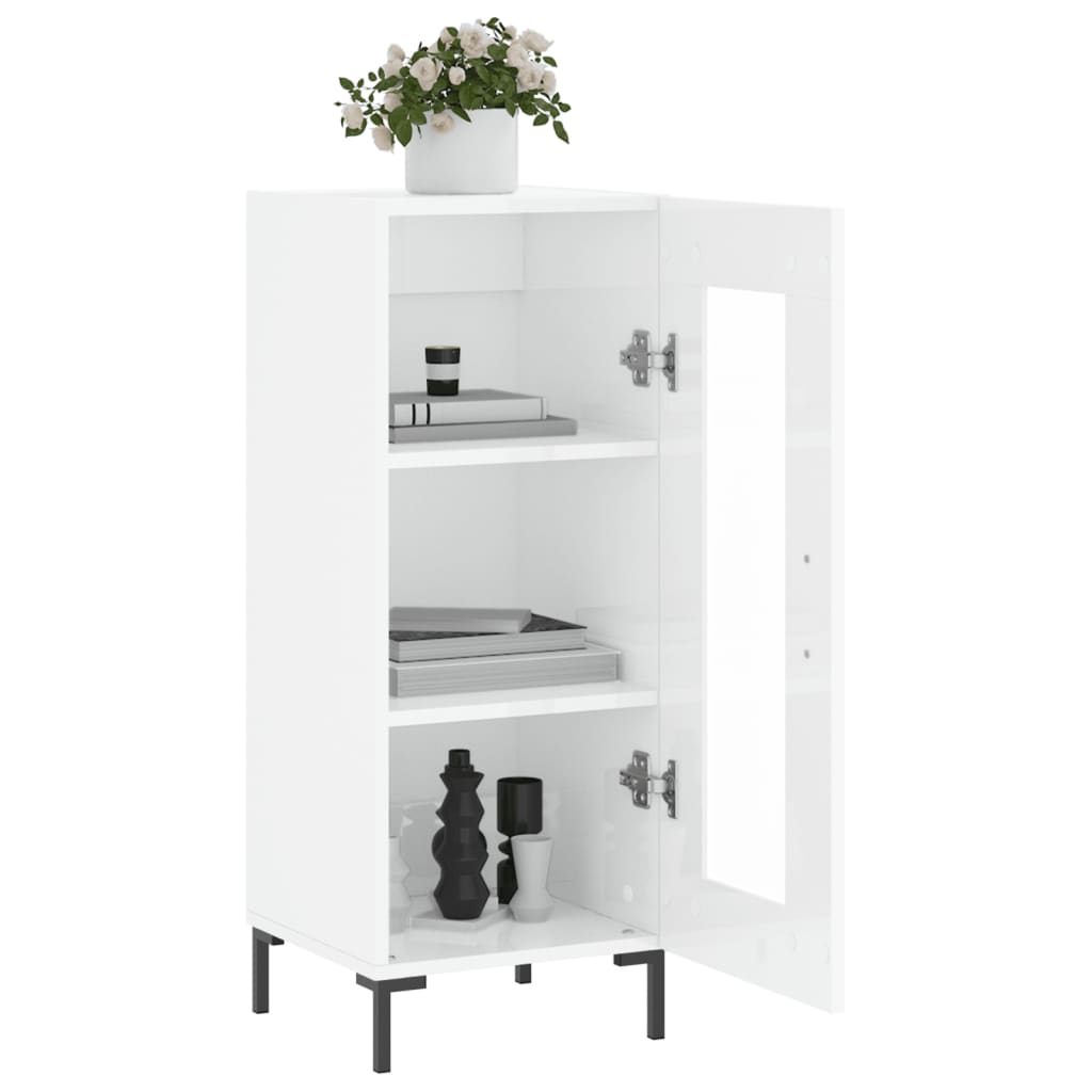 Credenza Bianco lucido 34,5x34x90 cm MDF