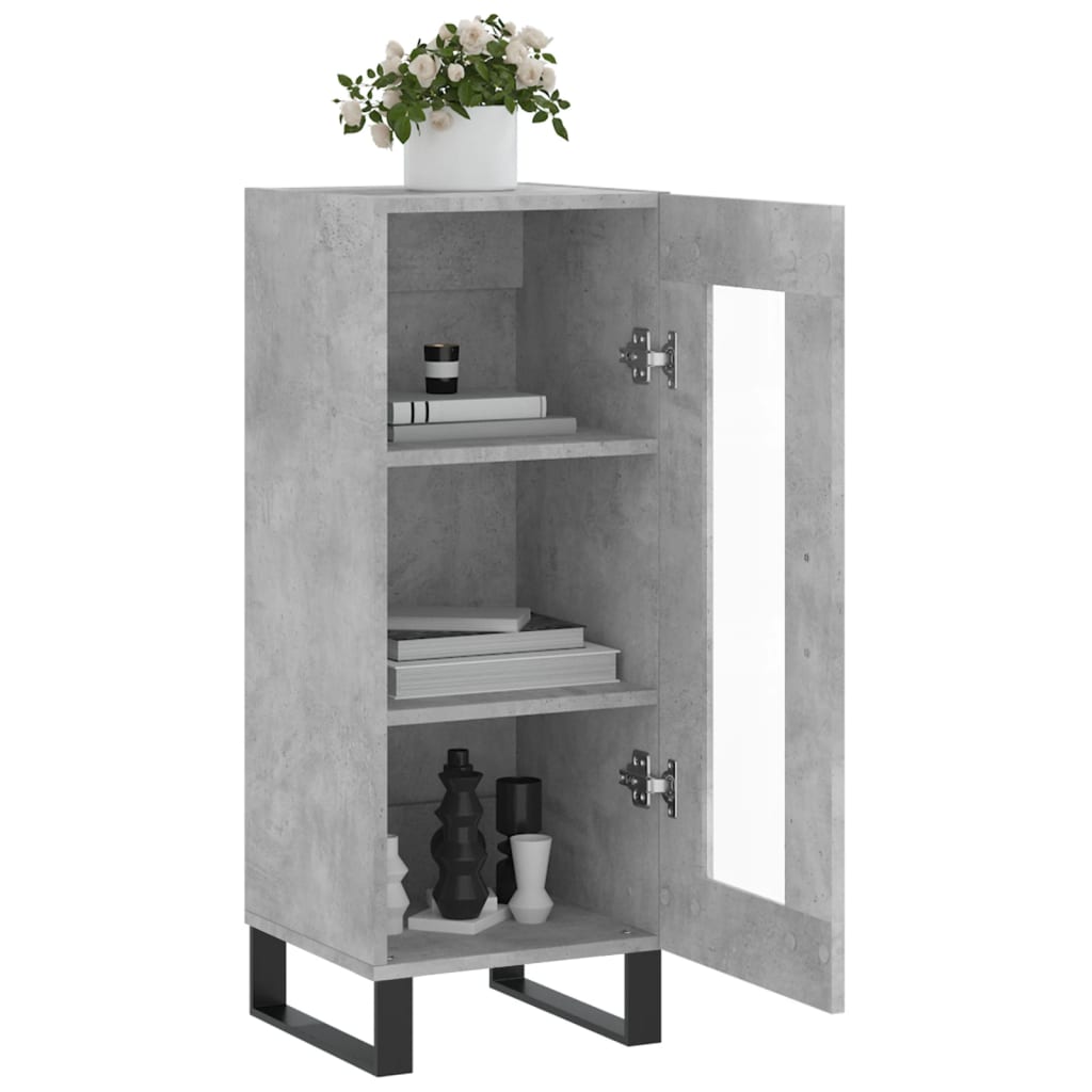 Concrete gray buffet 34.5x34x90 cm Engineering wood