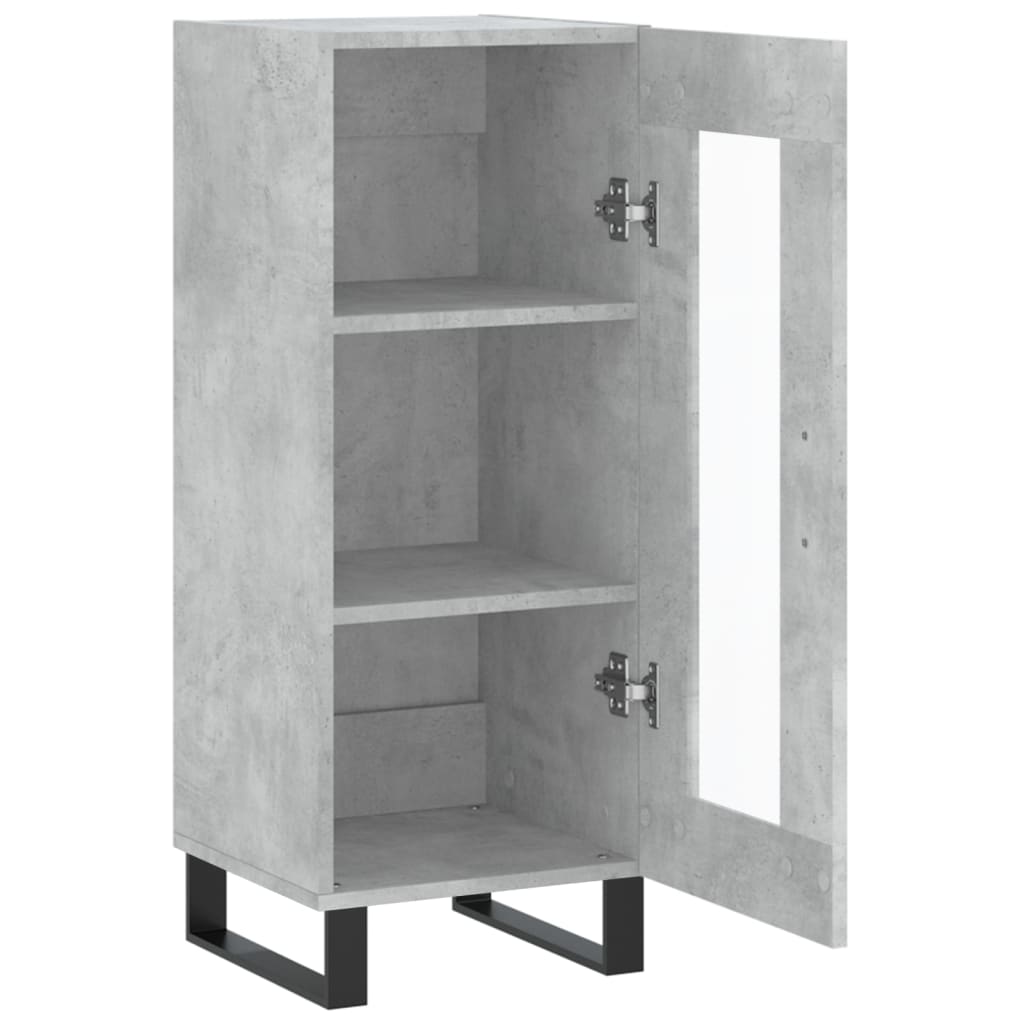 Buffet Gris béton 34,5x34x90 cm Bois d'ingénierie