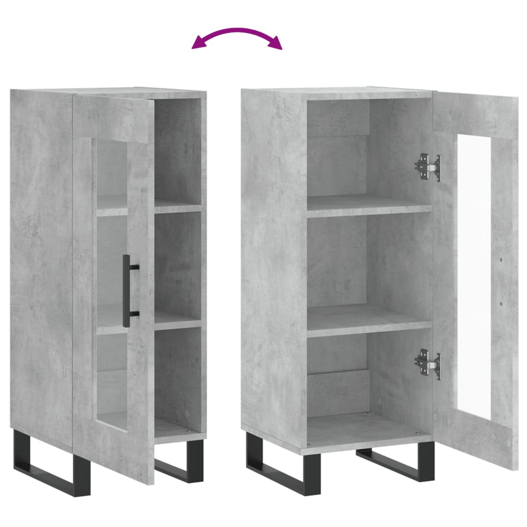 Concrete gray buffet 34.5x34x90 cm Engineering wood