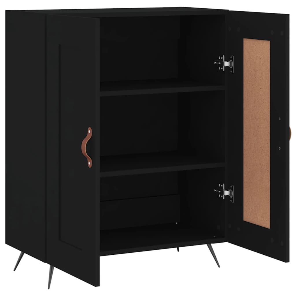 Credenza nera 69,5x34x90 cm in derivati ​​del legno