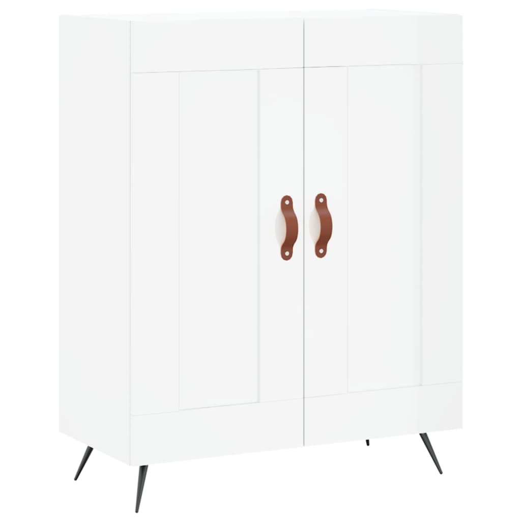 Buffet Blanc brillant 69,5x34x90 cm Bois d'ingénierie