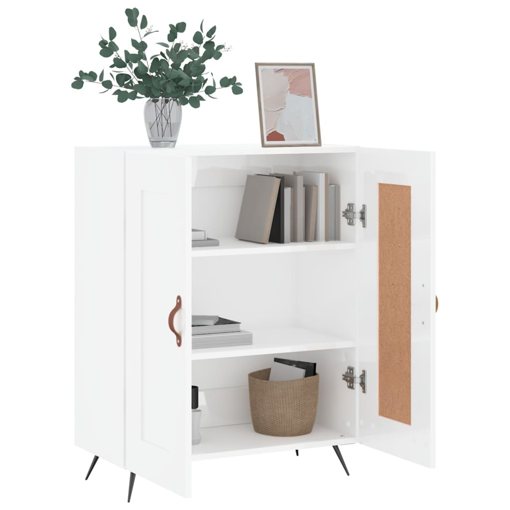 Credenza Bianco lucido 69,5x34x90 cm MDF