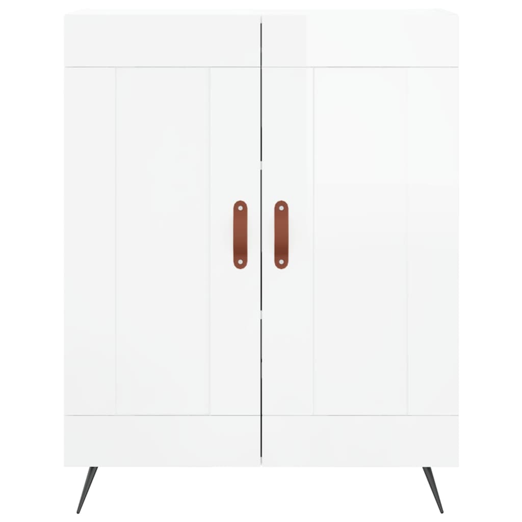 Shiny white buffet 69.5x34x90 cm Engineering wood