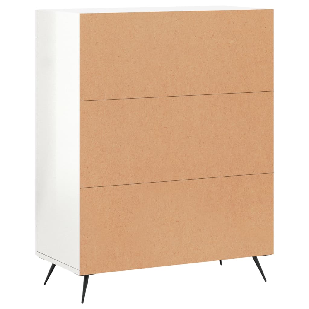 Credenza Bianco lucido 69,5x34x90 cm MDF