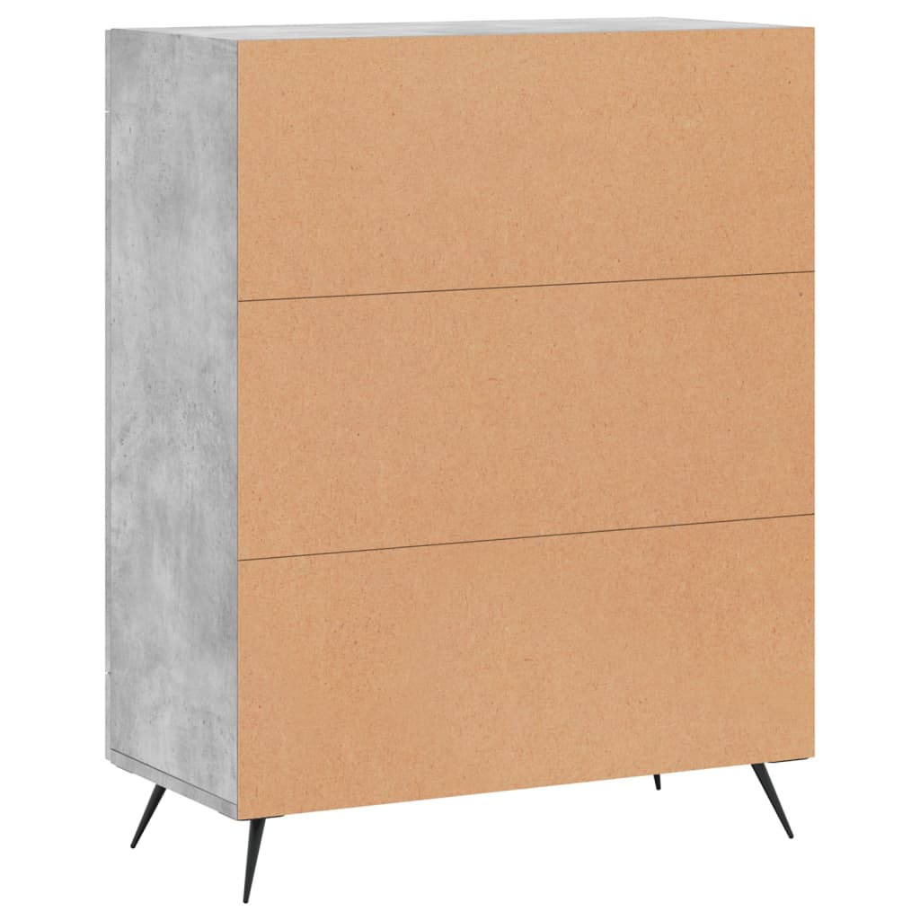 Credenza grigio cemento 69,5x34x90 cm in multistrato