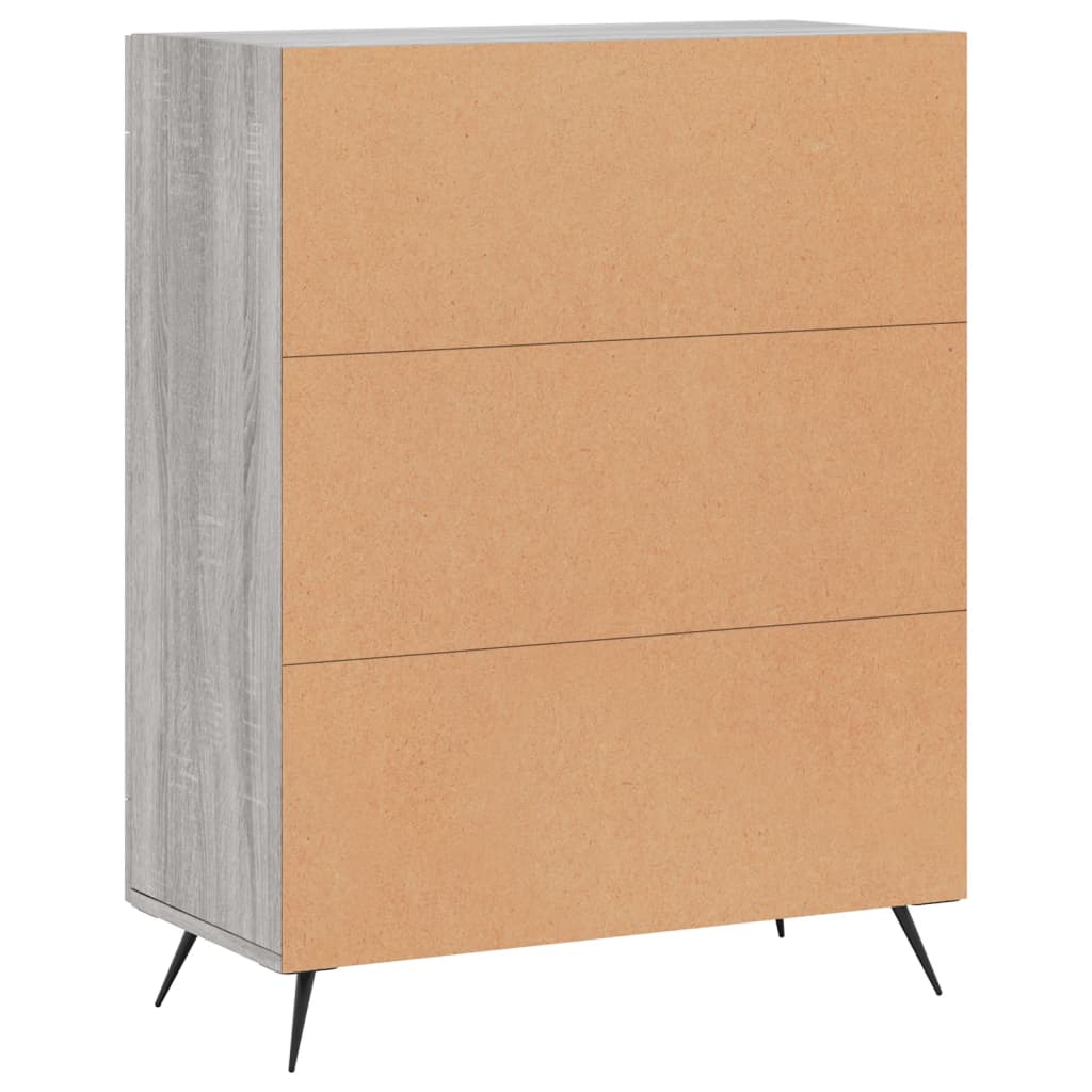 Credenza Sonoma grigia 69,5x34x90 cm in derivati ​​del legno