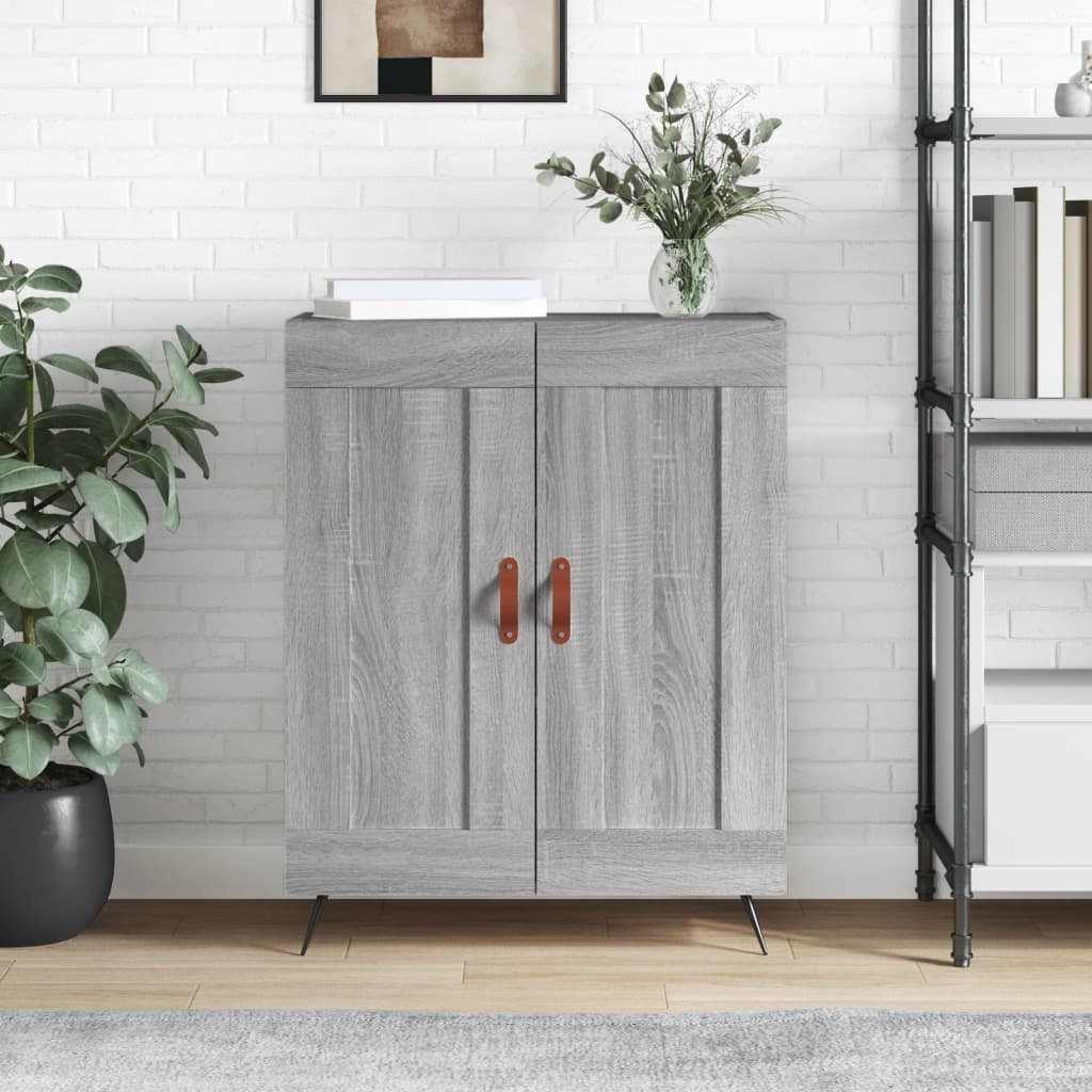 Credenza Sonoma grigia 69,5x34x90 cm in derivati ​​del legno