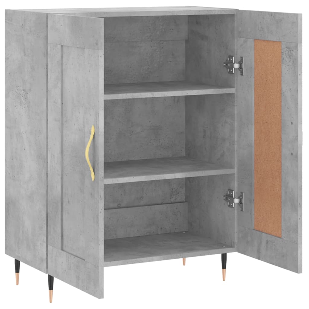 Credenza grigio cemento 69,5x34x90 cm in multistrato