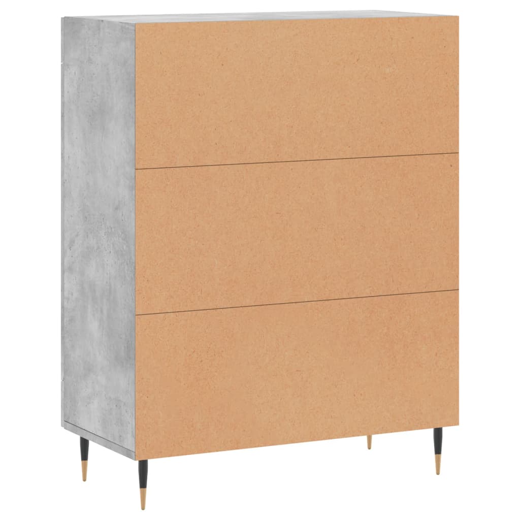 Credenza grigio cemento 69,5x34x90 cm in multistrato