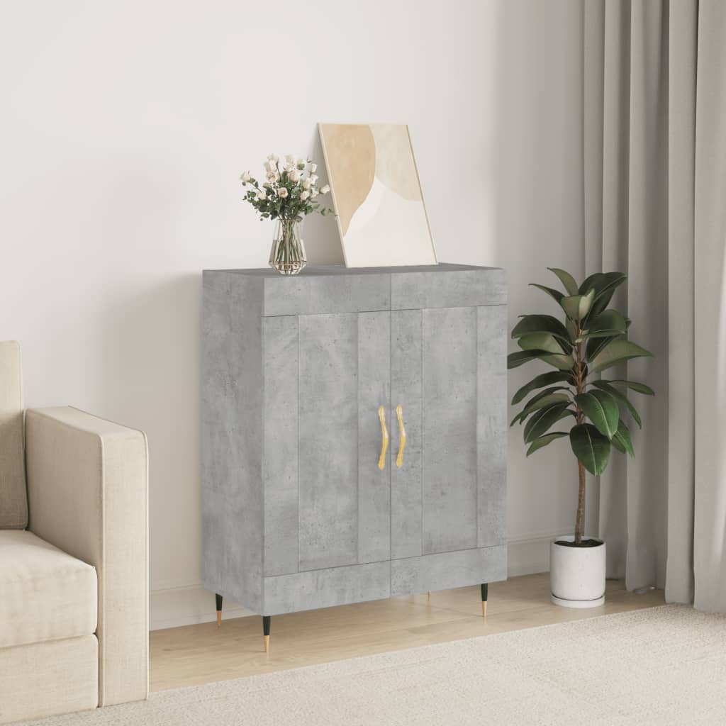 Credenza grigio cemento 69,5x34x90 cm in multistrato