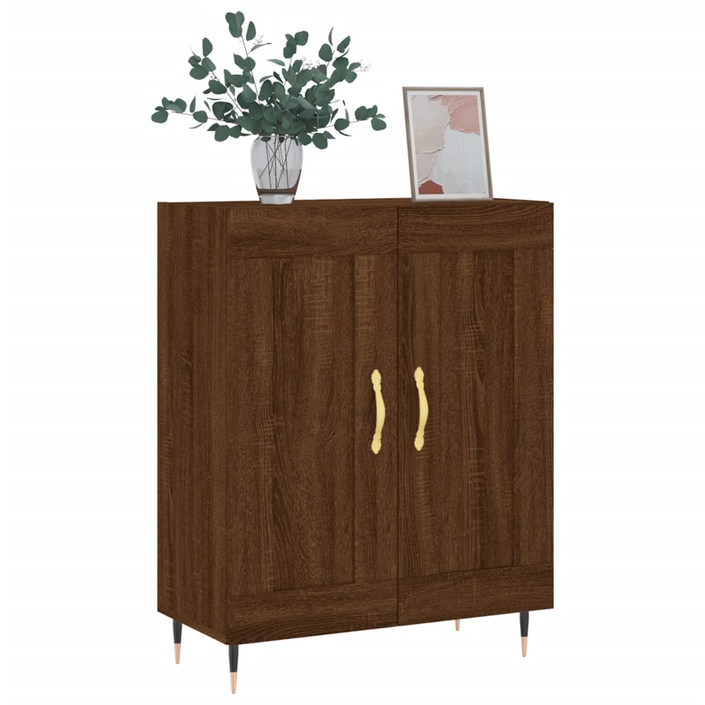 Buffet chêne marron 69,5x34x90 cm bois d'ingénierie