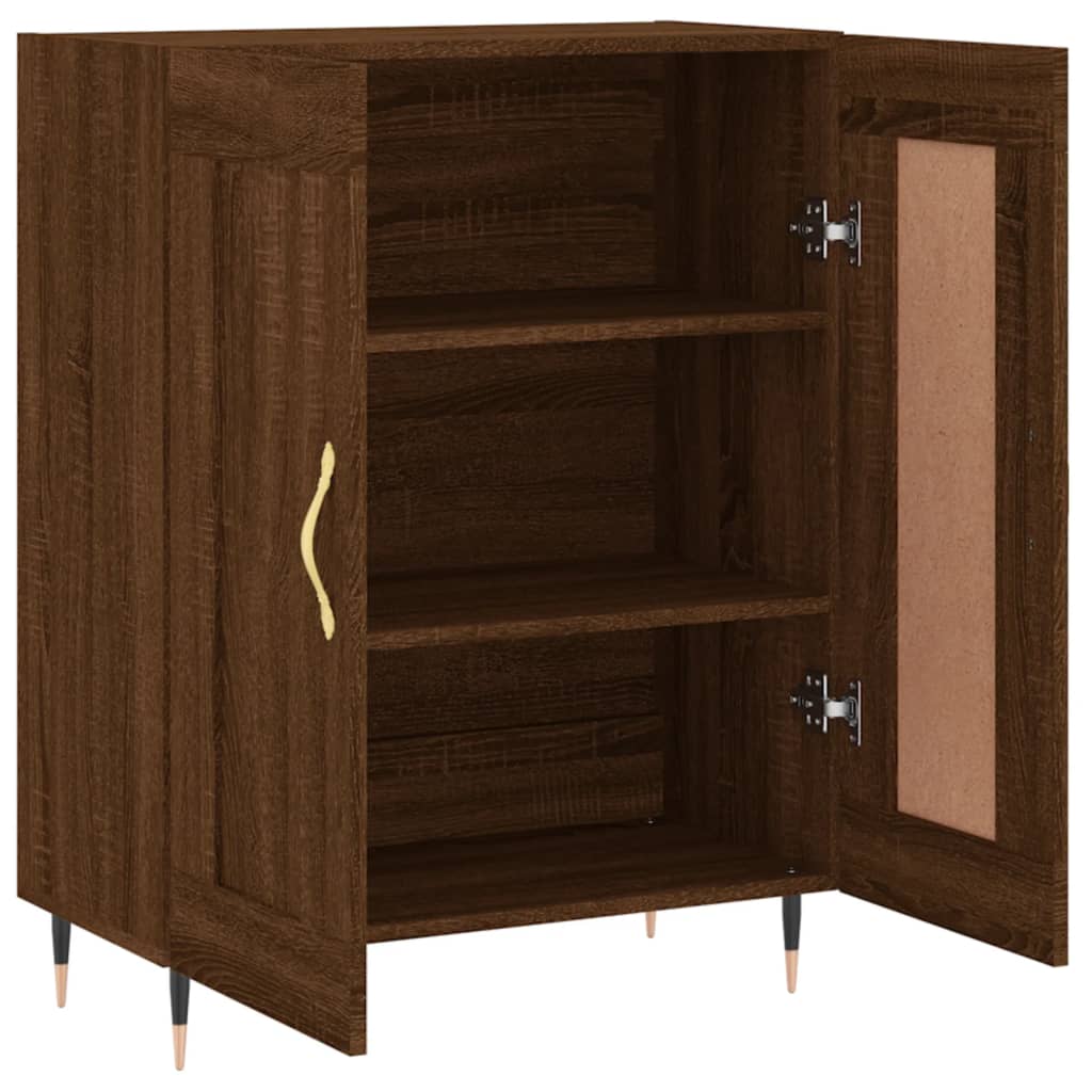 Buffet chêne marron 69,5x34x90 cm bois d'ingénierie