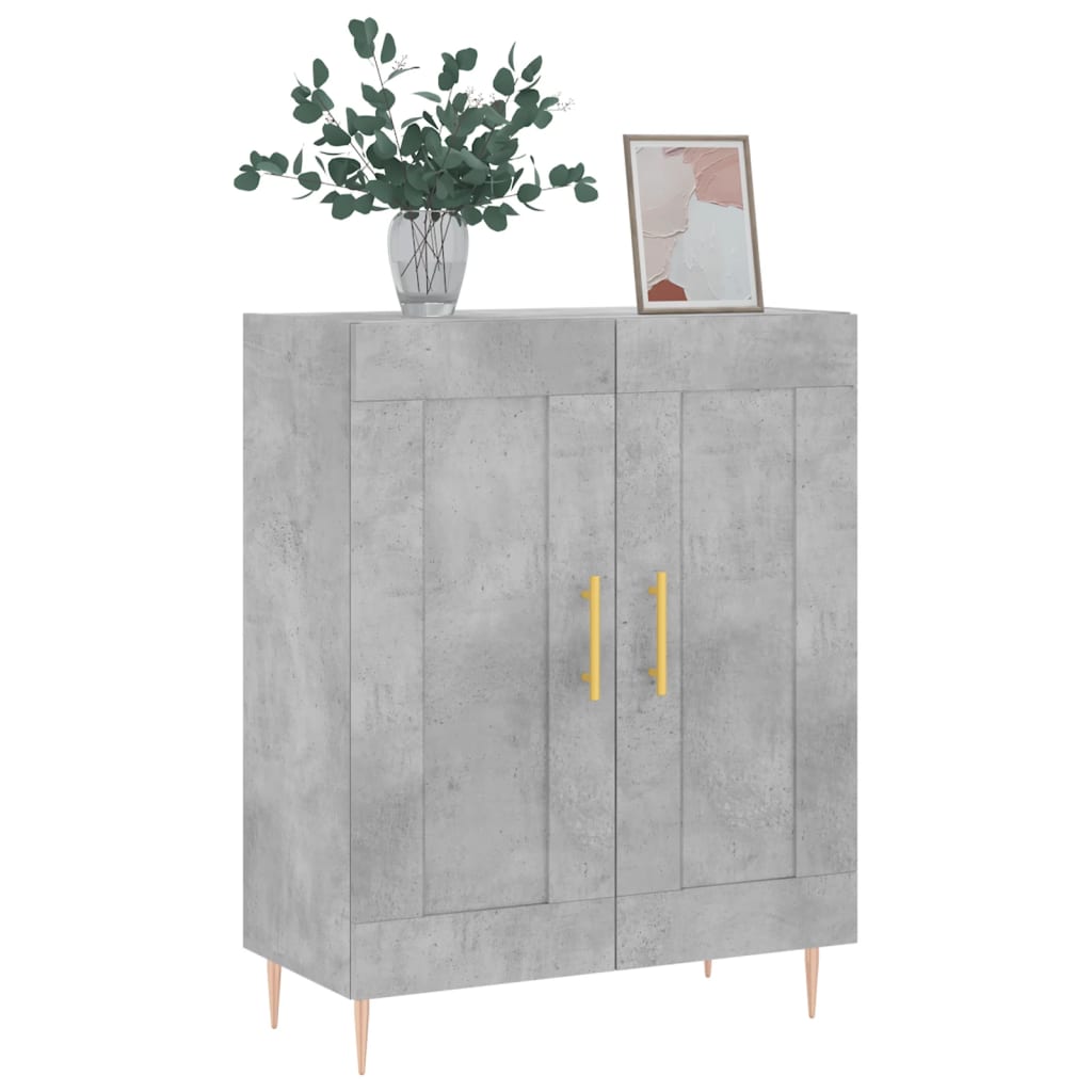 Credenza grigio cemento 69,5x34x90 cm in multistrato