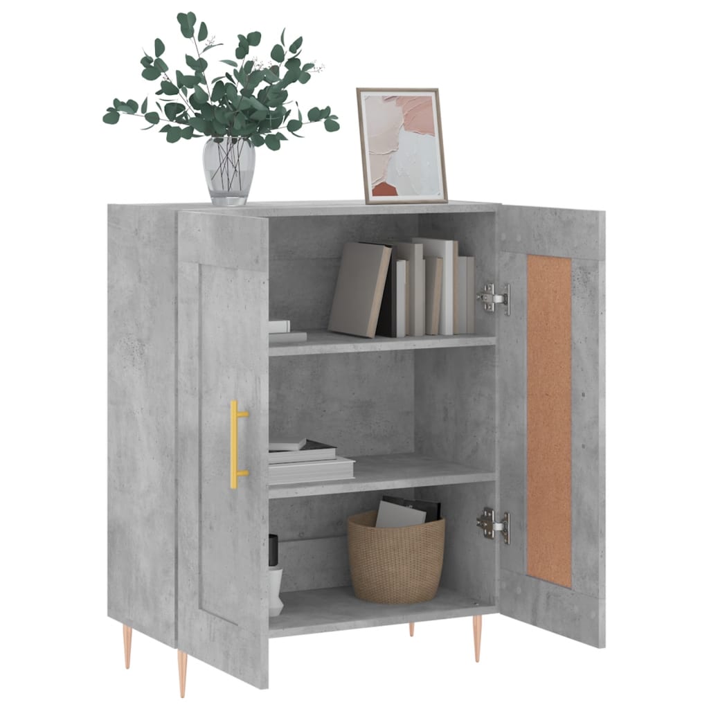 Credenza grigio cemento 69,5x34x90 cm in multistrato