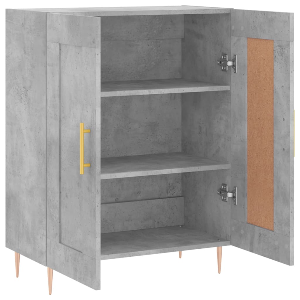 Credenza grigio cemento 69,5x34x90 cm in multistrato